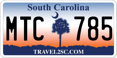 SC license plate MTC785