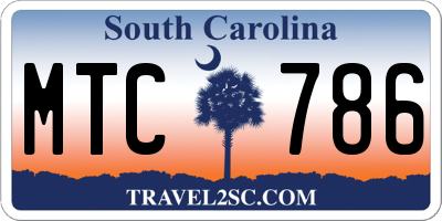 SC license plate MTC786