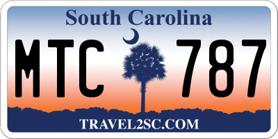 SC license plate MTC787