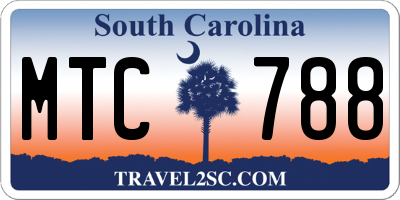 SC license plate MTC788