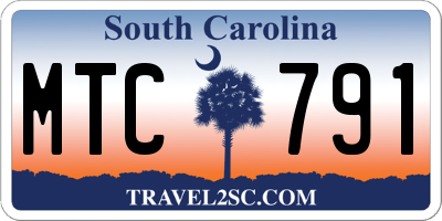 SC license plate MTC791