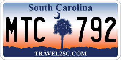 SC license plate MTC792