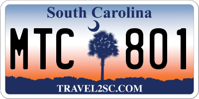 SC license plate MTC801