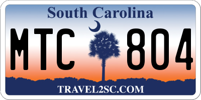 SC license plate MTC804