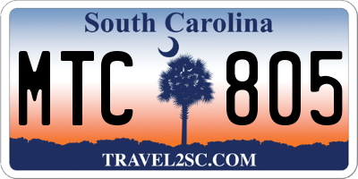 SC license plate MTC805