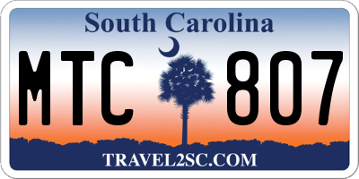 SC license plate MTC807