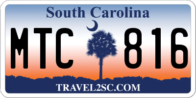 SC license plate MTC816