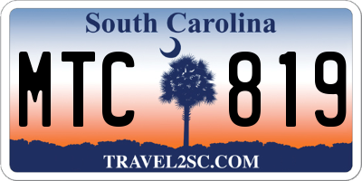SC license plate MTC819