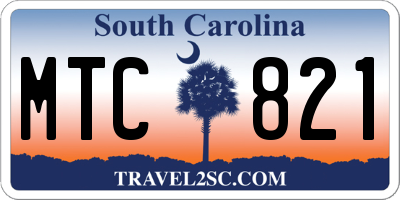SC license plate MTC821