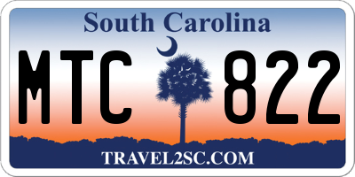 SC license plate MTC822