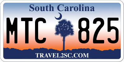 SC license plate MTC825