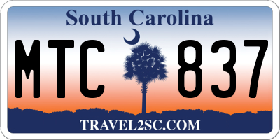 SC license plate MTC837