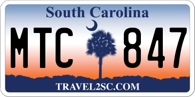 SC license plate MTC847