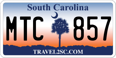 SC license plate MTC857