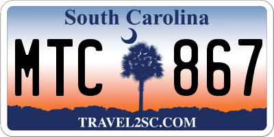 SC license plate MTC867