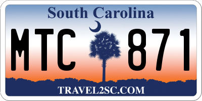 SC license plate MTC871