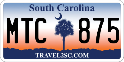 SC license plate MTC875
