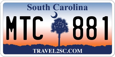 SC license plate MTC881