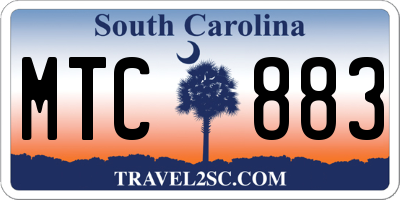 SC license plate MTC883