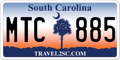 SC license plate MTC885