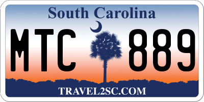 SC license plate MTC889