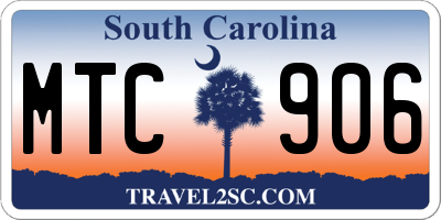 SC license plate MTC906