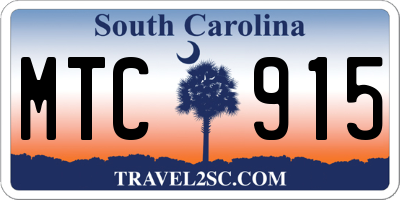 SC license plate MTC915