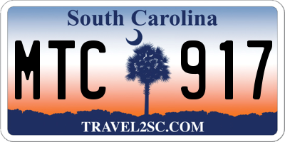 SC license plate MTC917