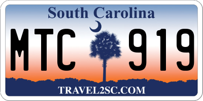 SC license plate MTC919