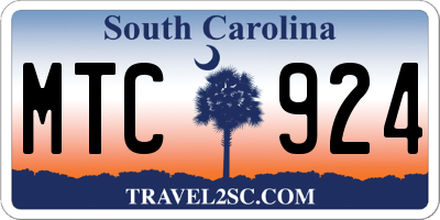 SC license plate MTC924