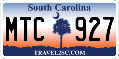 SC license plate MTC927