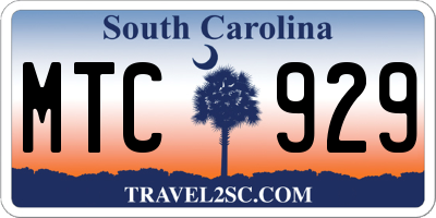 SC license plate MTC929