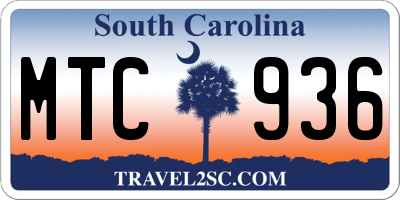 SC license plate MTC936