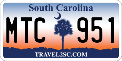 SC license plate MTC951