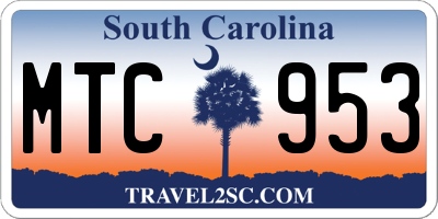 SC license plate MTC953