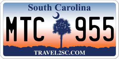 SC license plate MTC955
