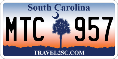 SC license plate MTC957