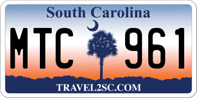 SC license plate MTC961