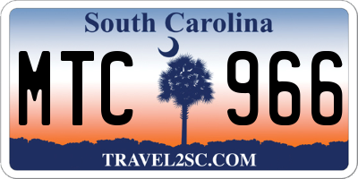 SC license plate MTC966