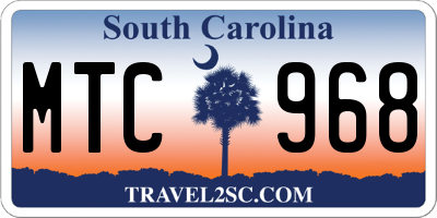SC license plate MTC968