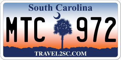SC license plate MTC972