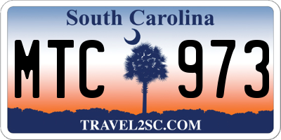 SC license plate MTC973