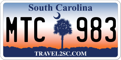 SC license plate MTC983