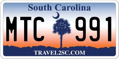 SC license plate MTC991