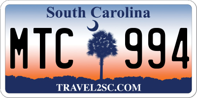 SC license plate MTC994