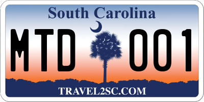 SC license plate MTD001