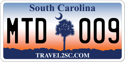 SC license plate MTD009