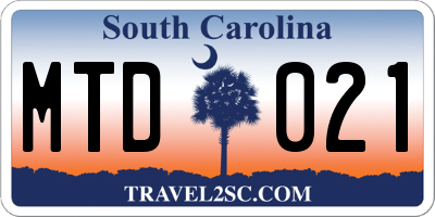 SC license plate MTD021