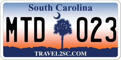 SC license plate MTD023