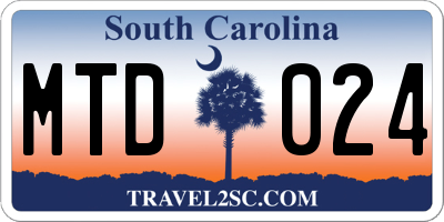 SC license plate MTD024